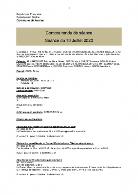 Compte-rendue du 10/07/2020