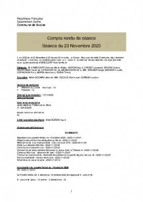 Compte-rendue du 23/11/2020