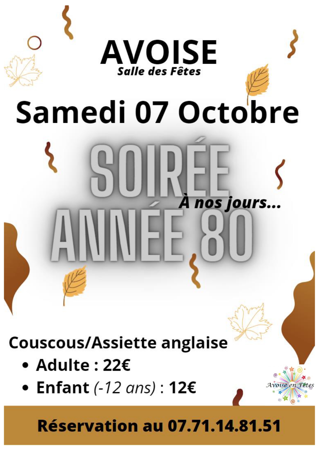Soirée 80 - Avoise en Fêtes - Avoise