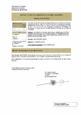 2025-029 REMBOURSEMENT SALLE POLYVALENTE