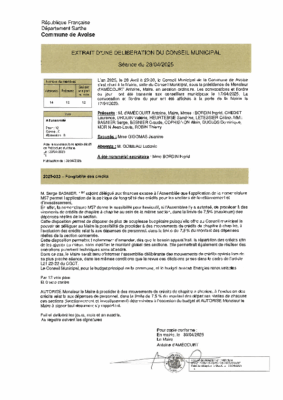 2025-033 FONGIBILITE DES CREDITS