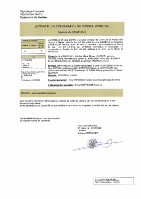 ED 2025-025 VENTE SANITAIRE CAMPING